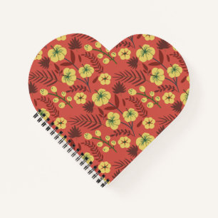 Blume mit nahtlosen Blumenmuster gelb und rot Notizbuch