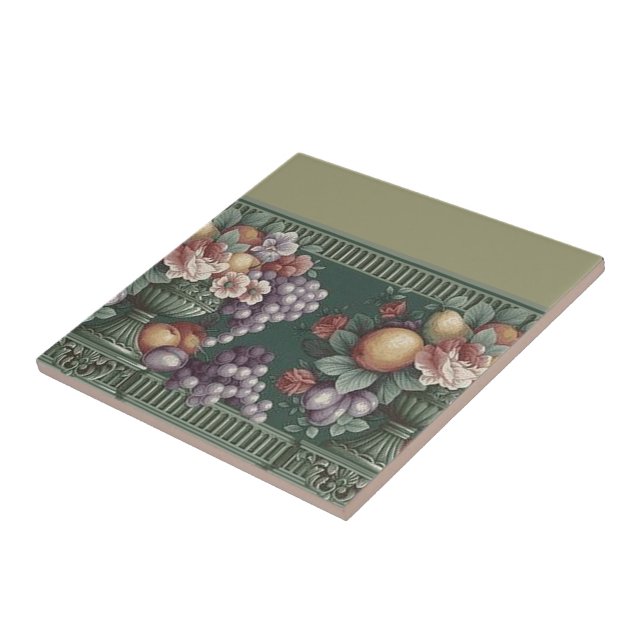 Blume mit Obstgarten Fliese (Seite)