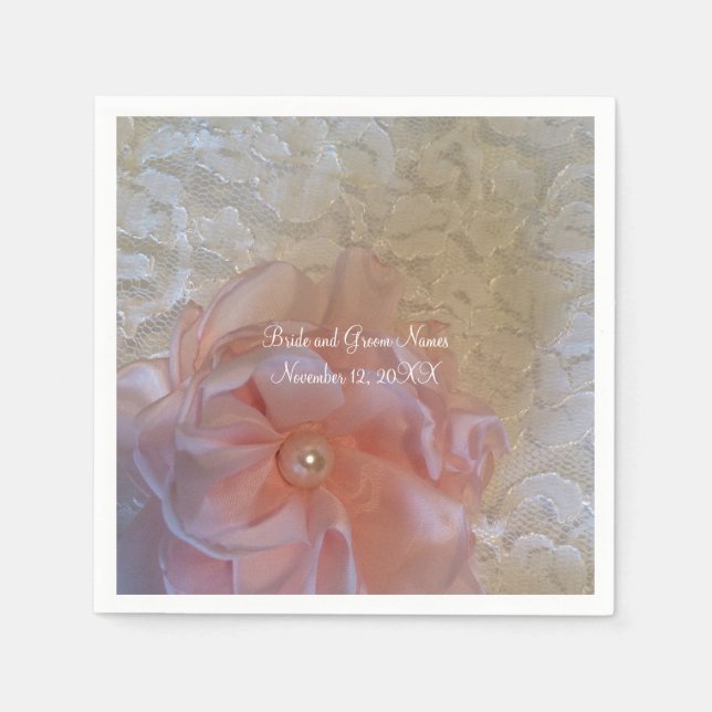 Blume mit Pearl Serviette (Vorderseite)