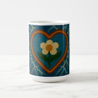 Blume mit Perlen und Donner Kaffeetasse