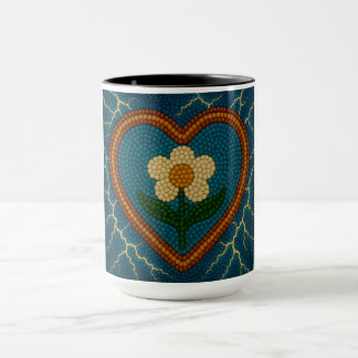 Blume mit Perlen und Donner Tasse