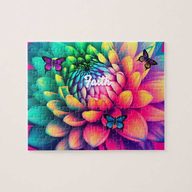 Blume mit personalisiertem Namen (Horizontal)