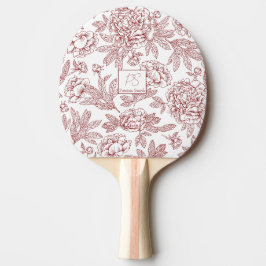 Blume mit personalisiertem Namen Tischtennis Schläger