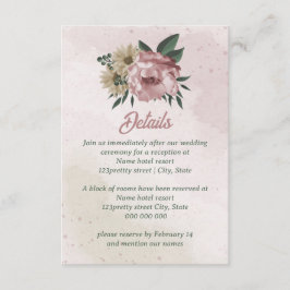 Blume mit rosa Champagner Begleitkarte
