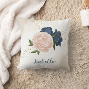 Blume mit rosa Marineblau und Rosa Kissen