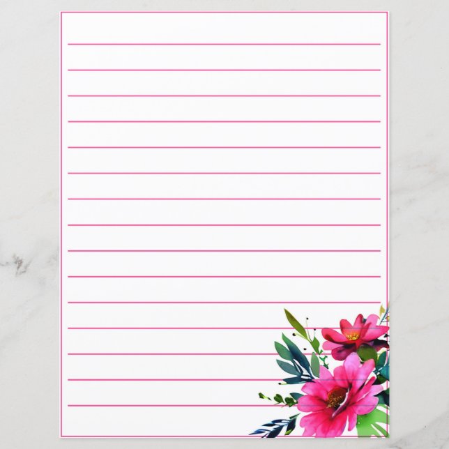 Blume mit rosa Wasserfarbe (Vorderseite)