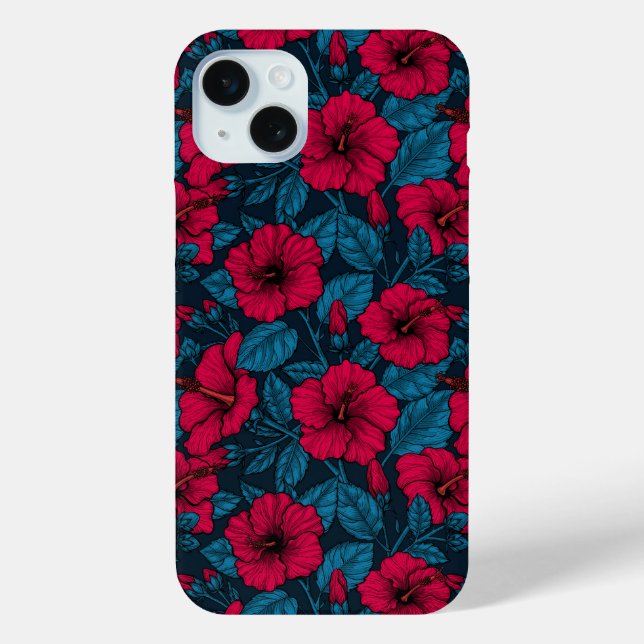 Blume mit rotem Hibiskus Case-Mate iPhone Hülle (Rückseite)