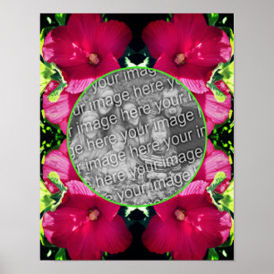 Blume mit rotem Hibiskus fügen Ihr eigenes Foto hi Poster