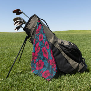 Blume mit rotem Hibiskus Golfhandtuch