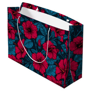 Blume mit rotem Hibiskus Große Geschenktüte