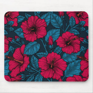 Blume mit rotem Hibiskus Mousepad