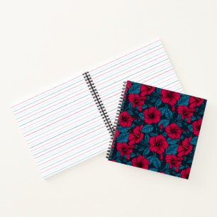 Blume mit rotem Hibiskus Notizbuch