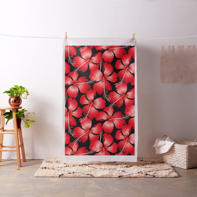 Blume mit rotem Hibiskus Stoff (Beispiel)