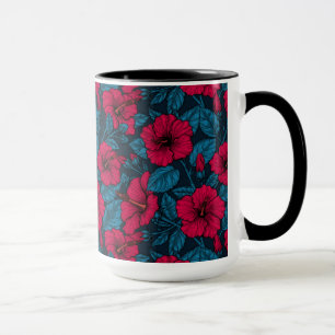 Blume mit rotem Hibiskus Tasse