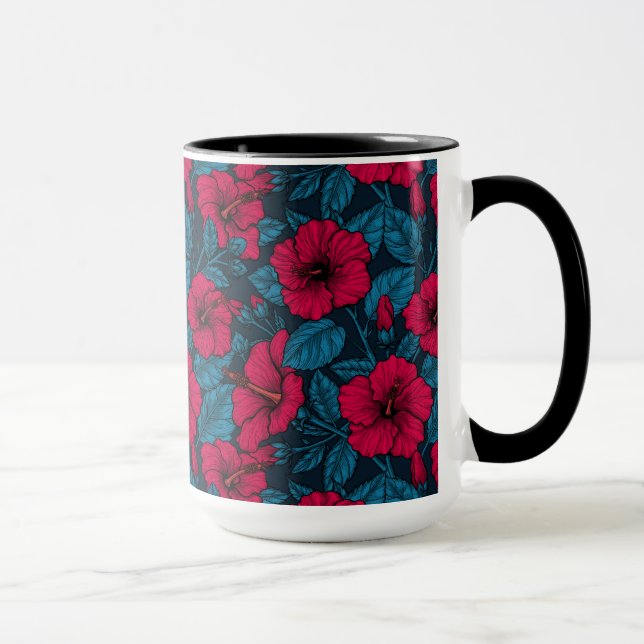 Blume mit rotem Hibiskus Tasse (Rechts)