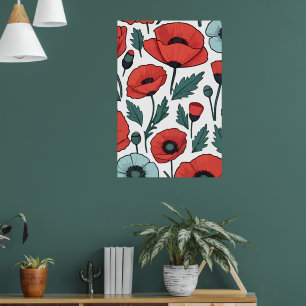 Blume mit rotem Mohnblumen Poster