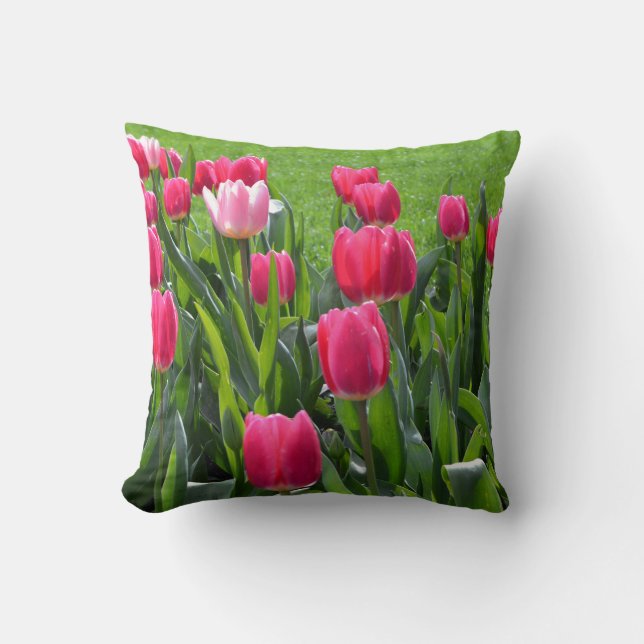 Blume mit schönen Frühlingspinken. Garten mit Blum Kissen (Vorderseite)