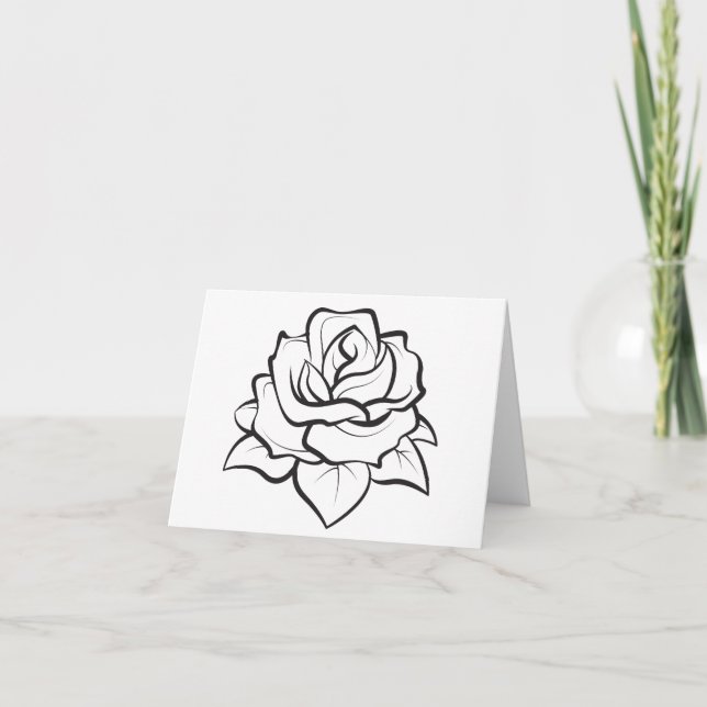 Blume mit Schwarz und Weiß - Hallo, Liebe Dankeskarte (Vorderseite)