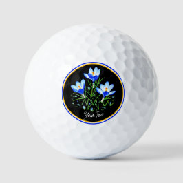 Blume mit schwarzem Text Golfball