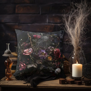 Blume mit Spider Web sterben Kissen