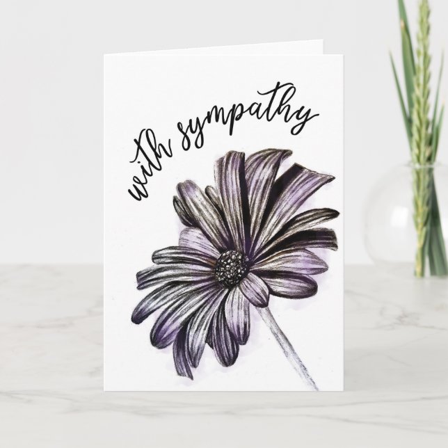 Blume mit Sympathieausweis Dankeskarte (Vorderseite)