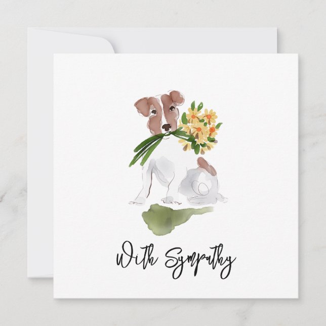 Blume mit SYPATHISCHEM Pet-Memorial Sweet Hund Karte (Vorderseite)