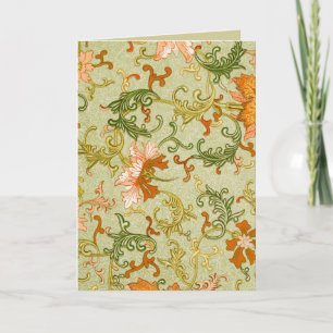 Blume mit Vintagen chinesischen Zierschriften Karte