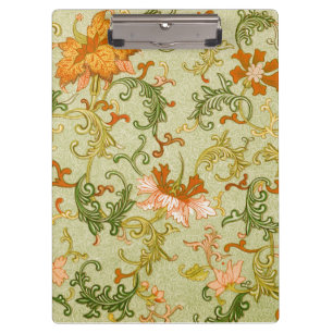 Blume mit Vintagen chinesischen Zierschriften Klemmbrett