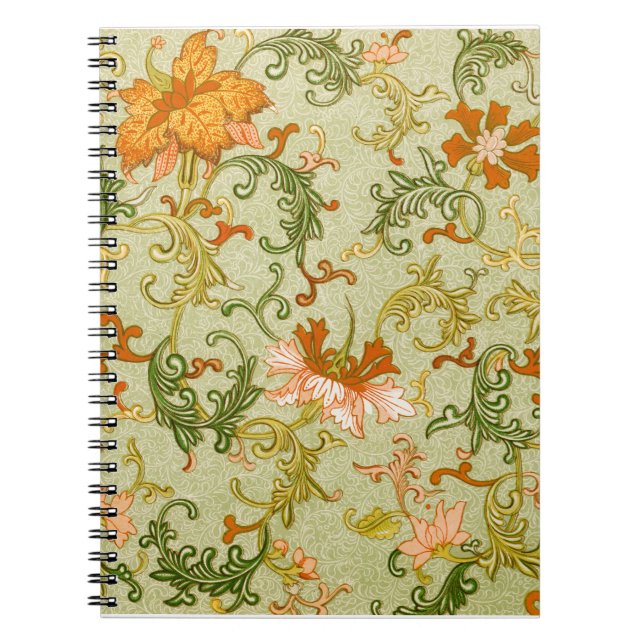 Blume mit Vintagen chinesischen Zierschriften Notizblock (Vorderseite)