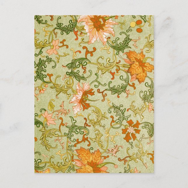 Blume mit Vintagen chinesischen Zierschriften Postkarte (Vorderseite)