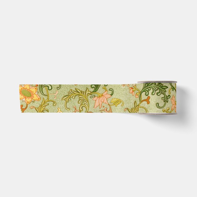 Blume mit Vintagen chinesischen Zierschriften Satinband (Vorderseite)
