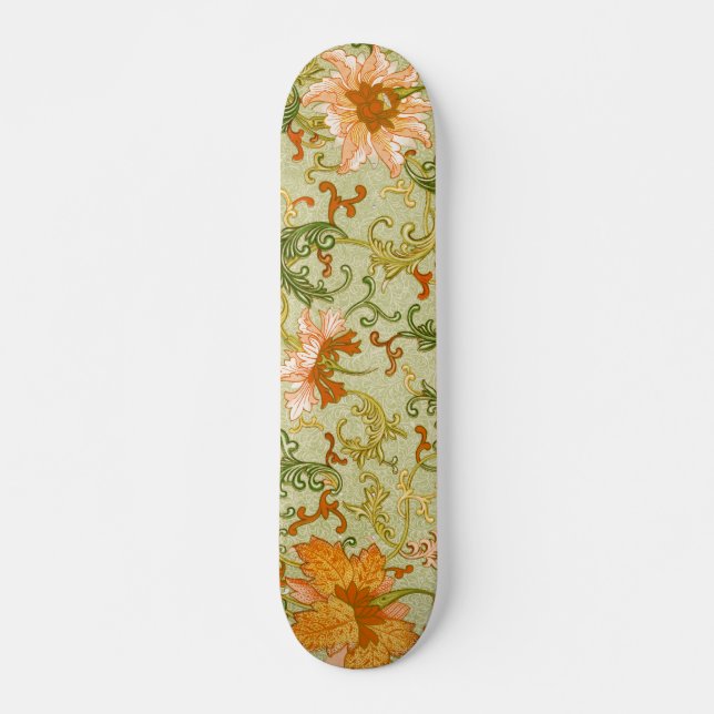Blume mit Vintagen chinesischen Zierschriften Skateboard (Vorne)