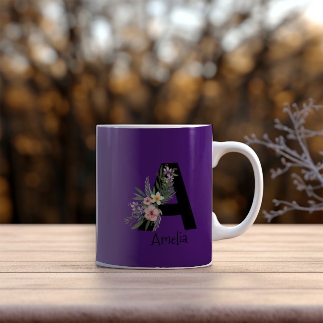 Blume mit Wasserfarbe lila Kaffee Tasse (Von Creator hochgeladen)