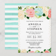 Blume mit Wasserfarbe Rosa und Minze Hochzeit
