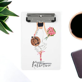 Blume mit weißem Rock Mini Klemmbrett