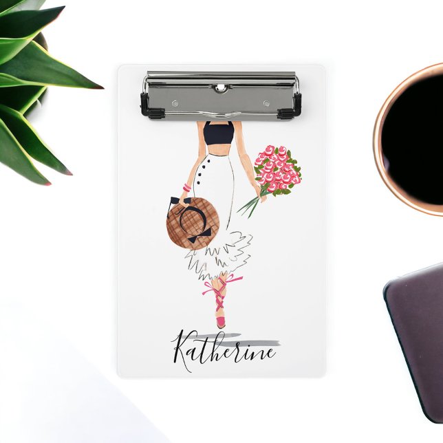 Blume mit weißem Rock Mini Klemmbrett (Von Creator hochgeladen)