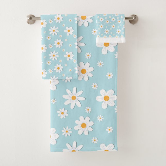 Blume mit weißer Ochsenblende Badhandtuch Set (Insitu)