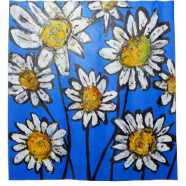 Blume mit White Pedals Duschvorhang