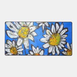 Blume mit White Pedals Schreibtischunterlage