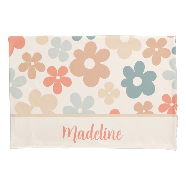Blume Modernes Niedliches Design Personalisierter  Kissenbezug (Vorderseite)
