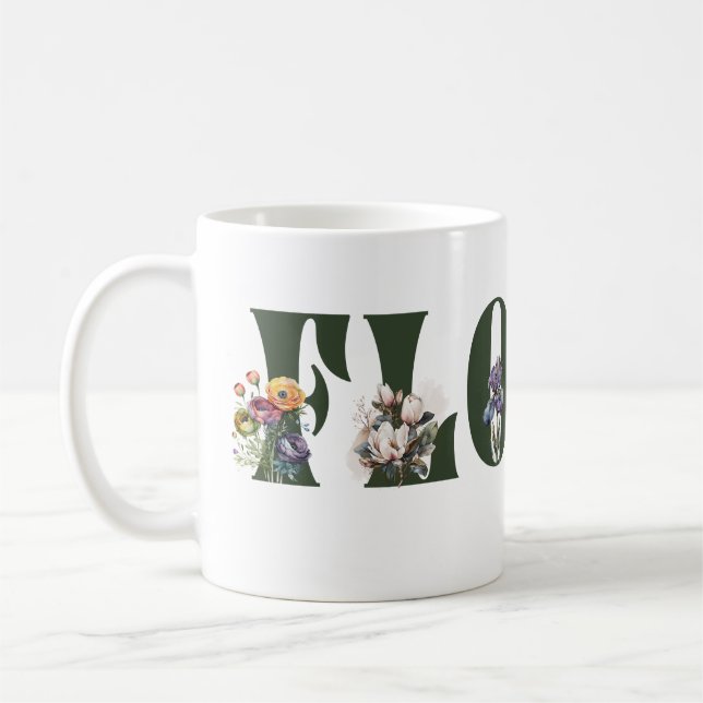Blume Monat in Blume Kaffeetasse (Links)