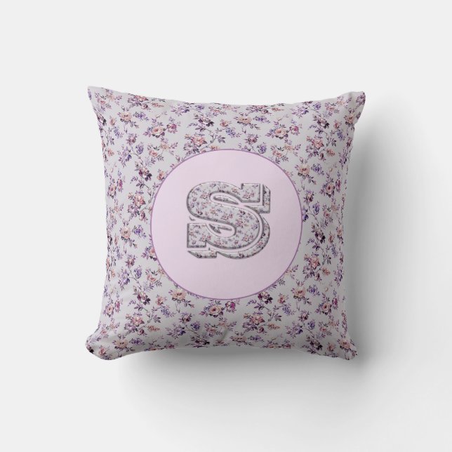 Blume Monogram S Kissen (Vorderseite)