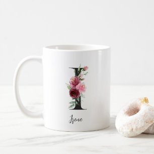 Blume Monogramm I Individuelle Name Kaffeetasse