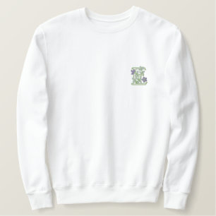 Blume Monogramm Initial E Besticktes Sweatshirt