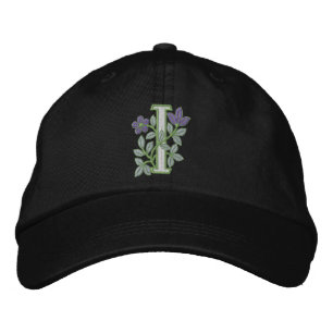 Blume Monogramm Initial I Bestickte Kappe