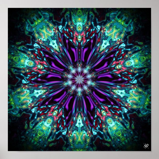 Blume Monster Schild v1 - Muster pareidolis (Vorne)