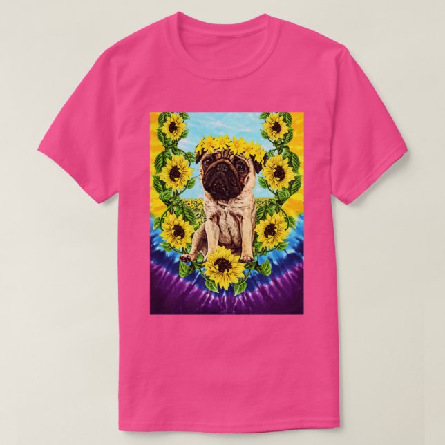 Blume Mops T-Shirt (Design vorne)