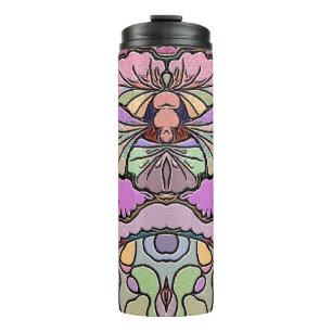 Blume Mosaik rosa Pansy blumengeschmückt Thermosbecher