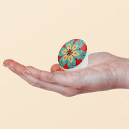 Blume Motif aus Emamel Glass Shapes - Türkis Keramikknauf