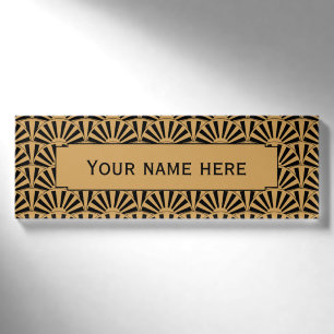 Blume Motif für das Schwarze Déco Namenschild